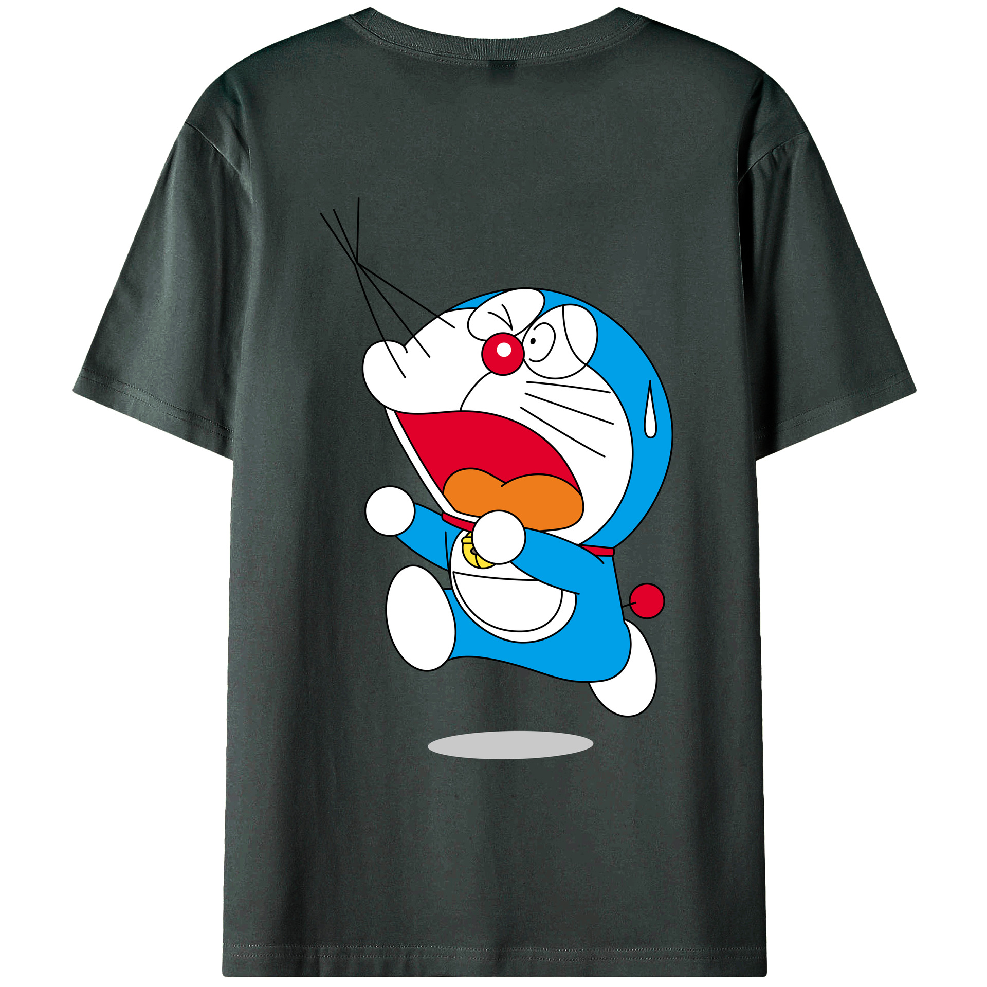 （画像用） ドラえもん Doraemon 綿100％ メンズ半袖Tシャツ（バックプリント） 通気性